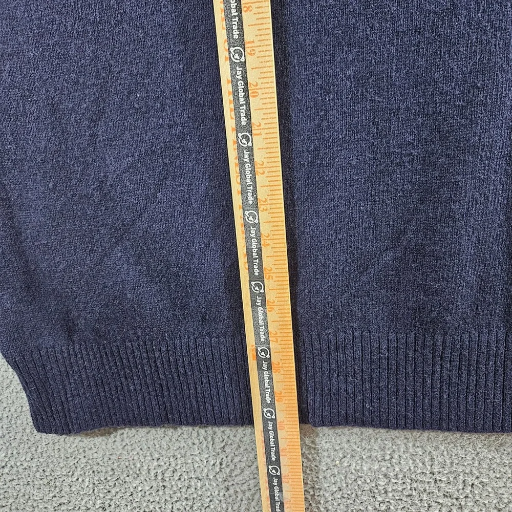 J.Crew Mens XL Navy Blue Lambswool Blend Henley‎ Sweater Raglan Sleeve Knit